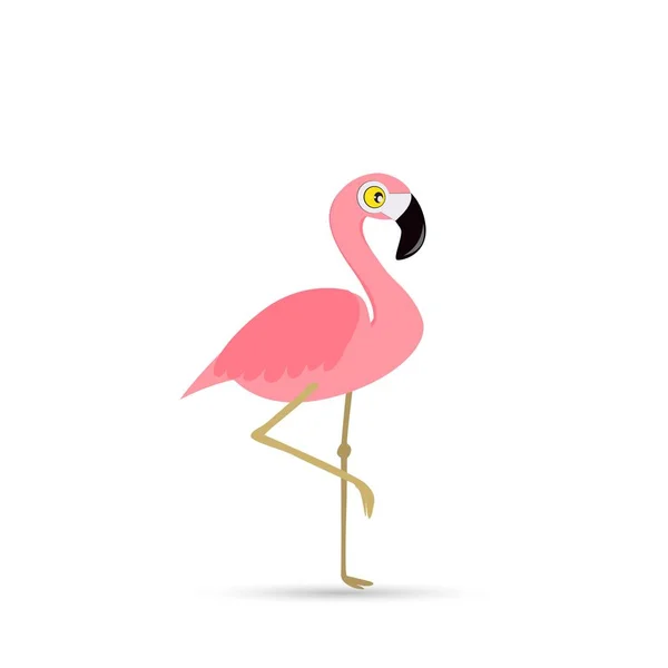 Rosa Flamingo Vit Bakgrund — Stock vektor