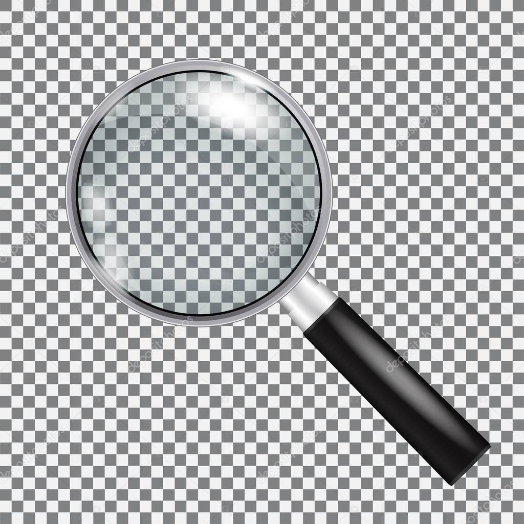 Magnifying Glass Isolated With Gradient Mesh, Vector Illustration