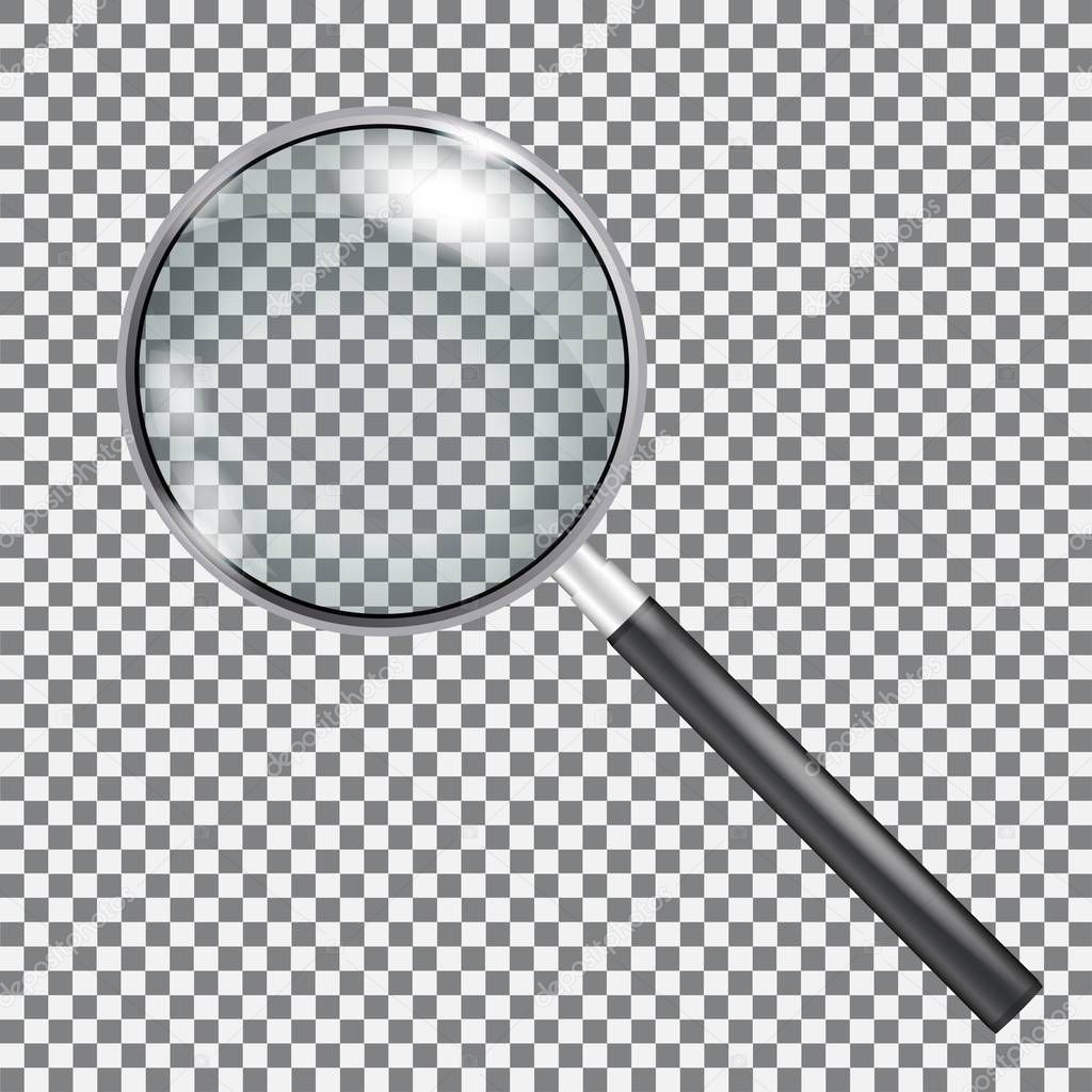 Magnifying Glass Isolated With Gradient Mesh, Vector Illustration