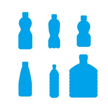 vector water plastic bottles set . flat style isolated on white background
