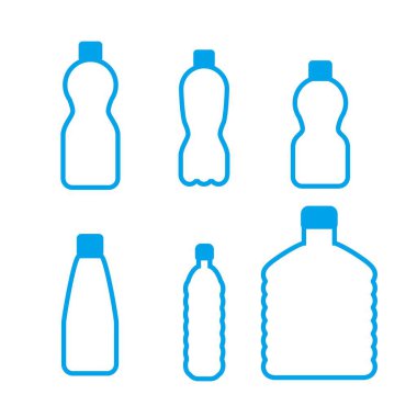 vector water plastic bottles set . flat style isolated on white background