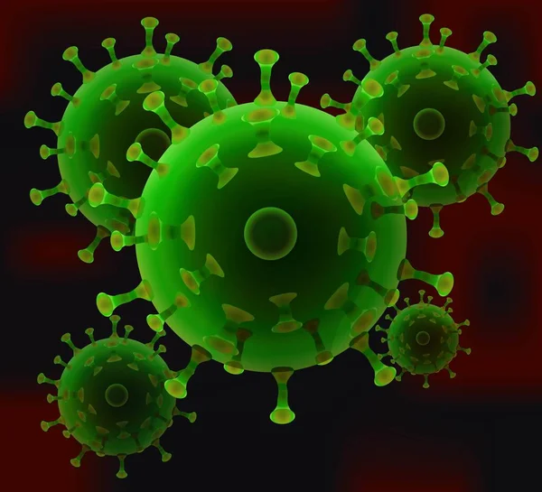 Focolaio di coronavirus e coronavirus sfondo influenzale come casi di ceppo influenzale pericoloso — Vettoriale Stock