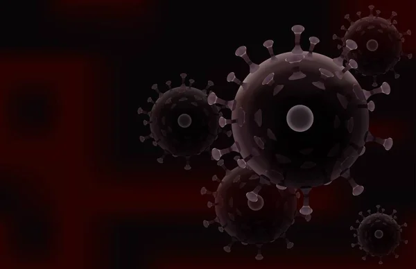 Wabah virus koronavirus dan koronavirus memiliki latar belakang influenza yang berbahaya. - Stok Vektor