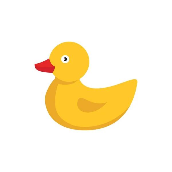 Yellow rubber duck. Cartoon cute ducky for bath — Stock vektor