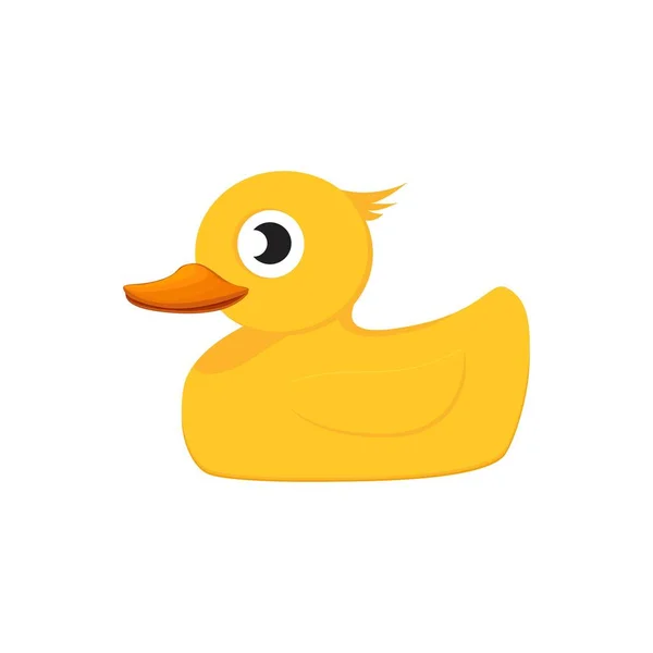 Yellow rubber duck. Cartoon cute ducky for bath — ストックベクタ