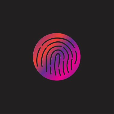 Abstract vector fingerprint icon