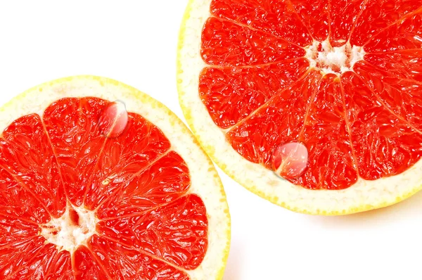 Skivor av röd saftig grapefrukt — Stockfoto