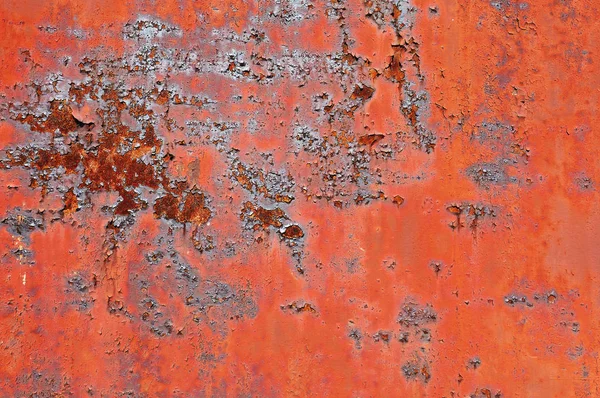Rostige Metalloberfläche mit alter abgeblätterter Farbe — Stockfoto