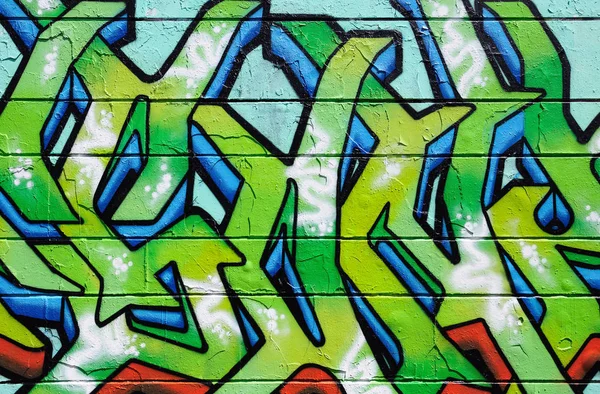 Pared cubierta de graffiti colorido —  Fotos de Stock