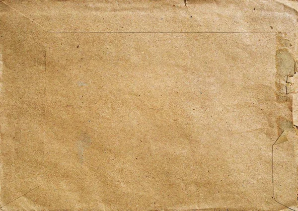 Postal envelope made of light brown recycled paper — Stock Photo, Image