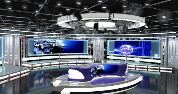 Virtual Tv News Set 1 — Stockfoto