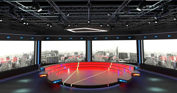 Virtual Tv Studio Chat Set. 3d Rendering. Virtual set studio for chroma footage. wherever you want it, With a simple setup, a few square feet of space, and Virtual Set , you can transform any location into a spectacular virtual set.