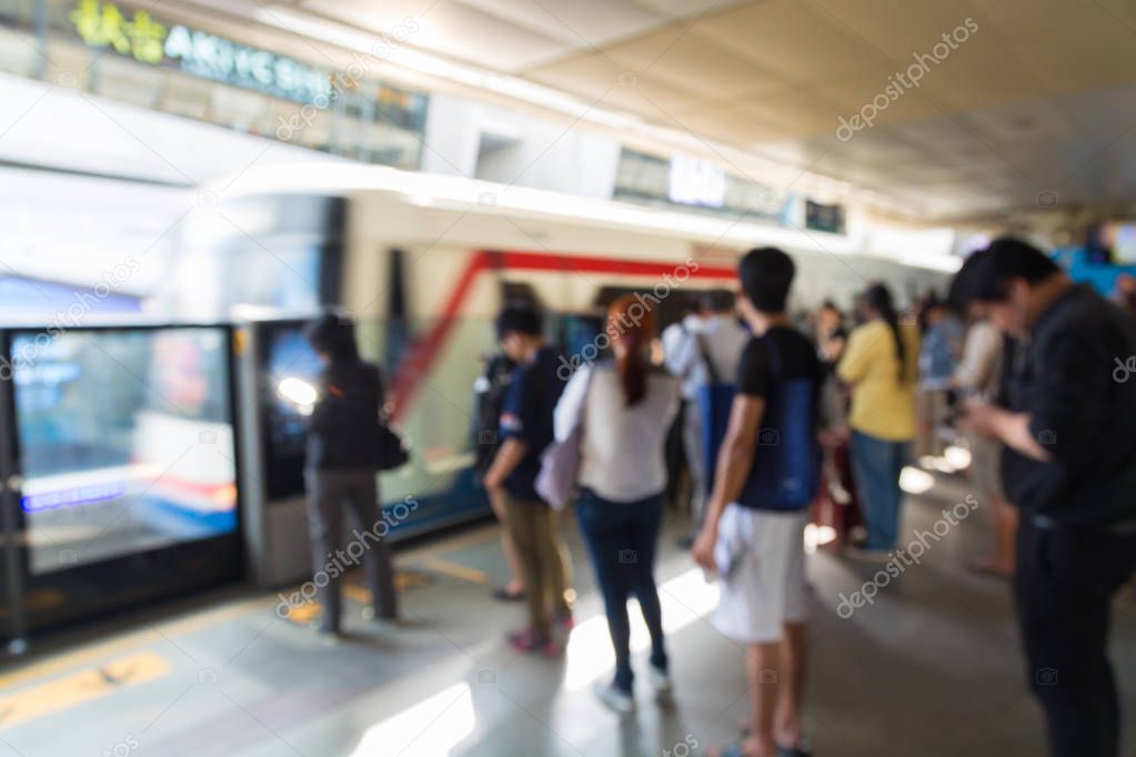Blur Background of Skytrain Station