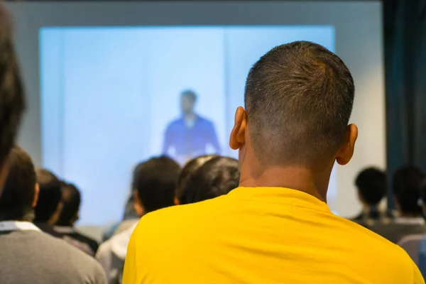 Male student or Attendant in Seminar Meeting group workshop — Stock Photo, Image