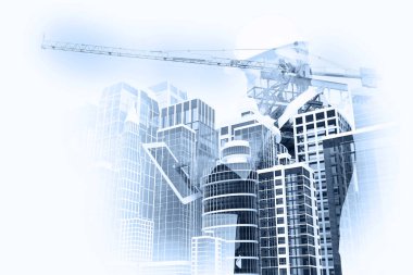 Çift pozlama kıdemli işadamı veya mimar kullanın dijital tel