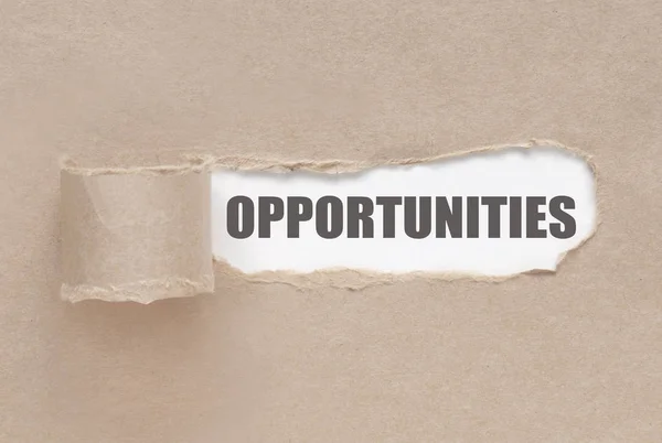 Uncovering opportunities text — Stock Photo, Image