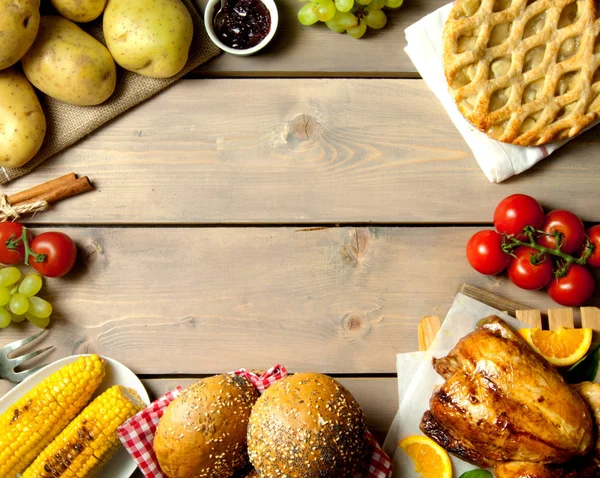 Thanksgiving christmas food with background space — Stock Photo, Image
