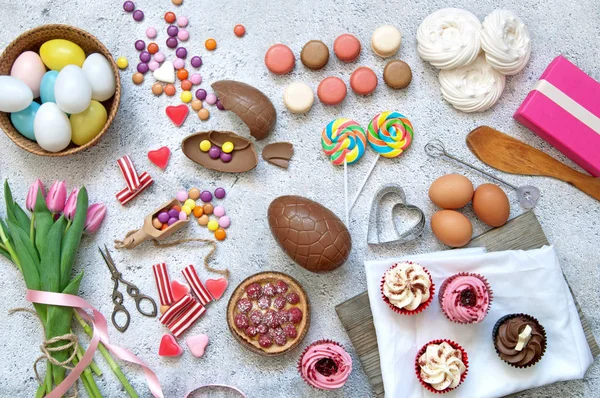 Easter selection of sweet foods — Stock Photo, Image