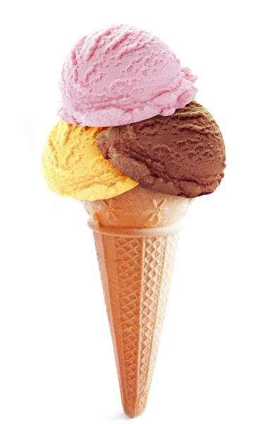 Icecream scoops on a cone — Stock Photo, Image