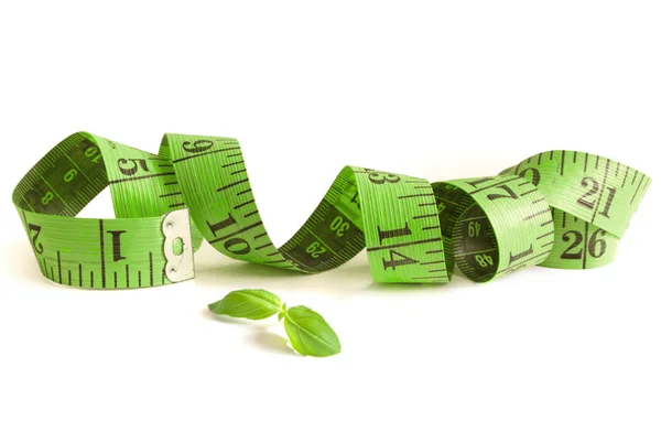 Green measuring tape — Stock Photo, Image