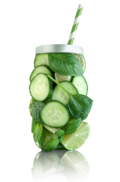 Groene smoothie jar concept — Stockfoto