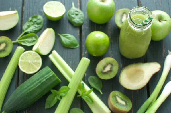 Zelené smoothie ingredience — Stock fotografie