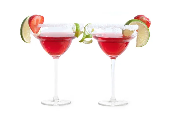 Red cocktails beverages over a white background — Stock Photo, Image