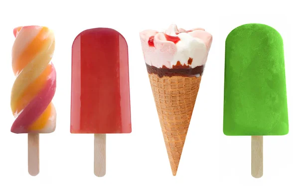 Ijs en bevroren ijs lollies set — Stockfoto