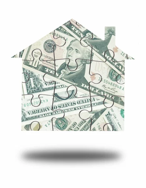 Money house jigsaw — Stock Photo, Image