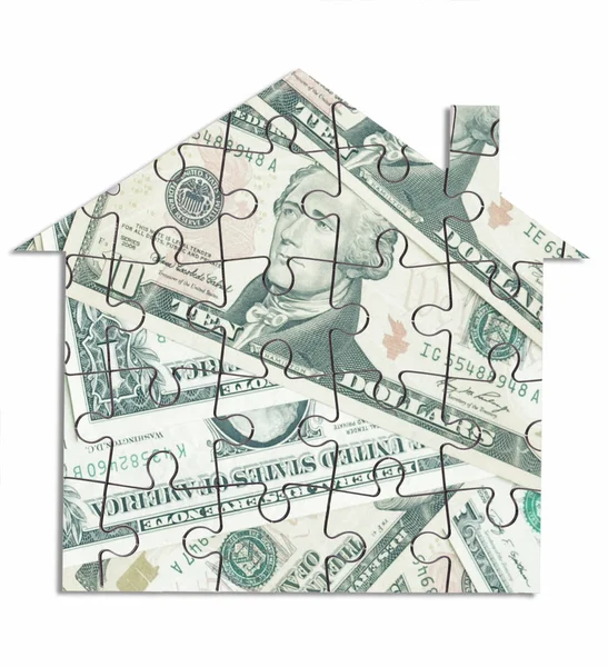 Money house jigsaw — Stock Photo, Image