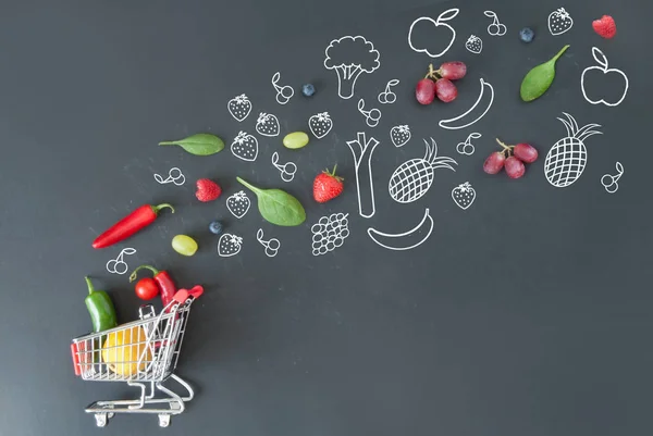 Grocery shopping cart concept — Stock Photo, Image