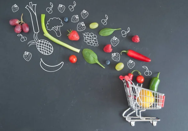 식료품 쇼핑 카트 개념 — 스톡 사진