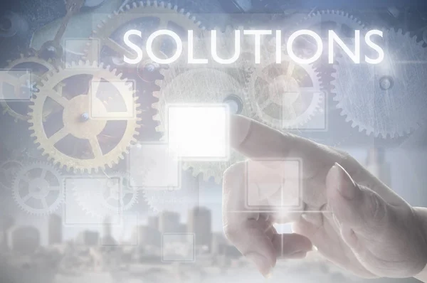 Solutions touch screen — Stock Photo, Image