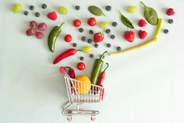 Концепция покупок фруктов и овощей — стоковое фото