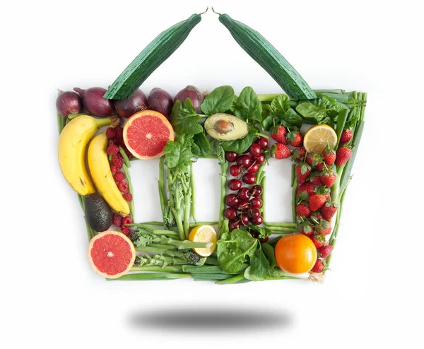 Grocery shopping basket — Stock Photo, Image