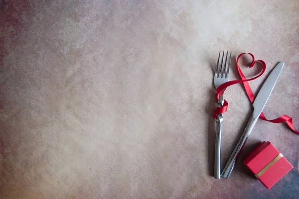 Regalo de San Valentín, fondo de comida romántica —  Fotos de Stock