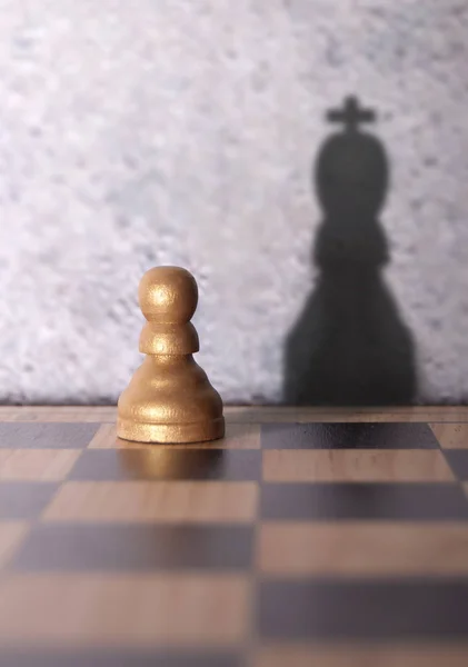 Chess king shadow — Stock Photo, Image