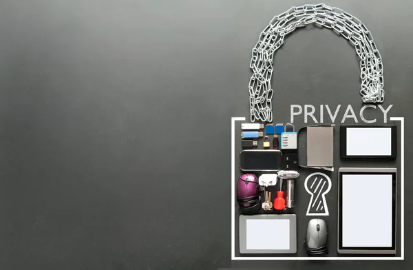 Privacy hangslot veiligheidsconcept — Stockfoto