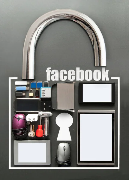 Facebook privacy concept — Stockfoto