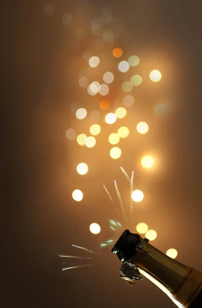 Champagne bottle explosion opening — Stock Photo, Image