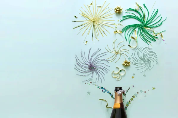 Exhibición de fuegos artificiales de champán — Foto de Stock