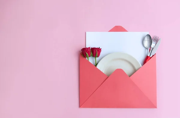 Valentines day meal invitation — Stock Photo, Image