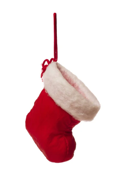 고립 된 빨간 크리스마스 스타킹 — 스톡 사진