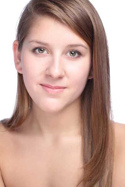 Close-up portrait of beautiful young woman — Stock Photo, Image