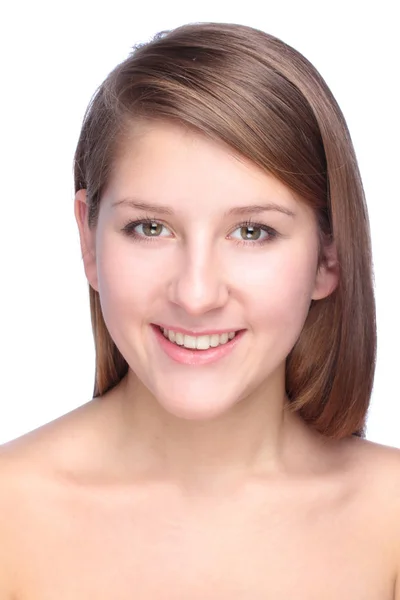 Close-up portret van mooie jonge vrouw — Stockfoto