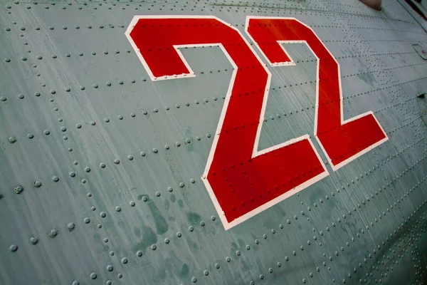 Detail Military Aircraft Fuselage Twenty Two — Stock Photo, Image