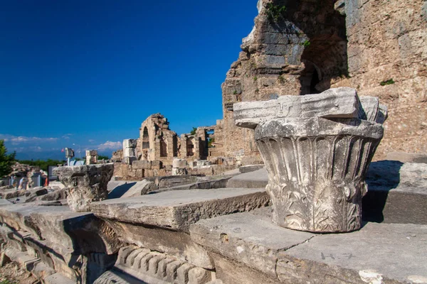 Ruinen Des Antiken Theaters Side Amphitheater — Stockfoto
