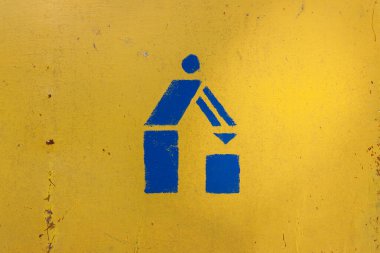 Çöp kutularını gösteren mavi simge