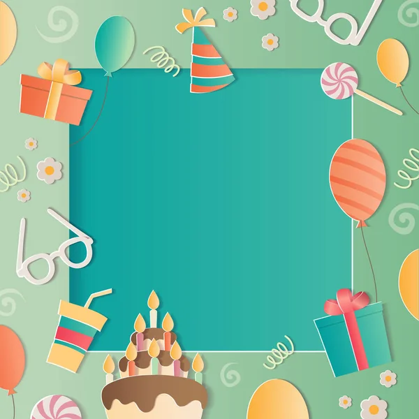 快乐的生日相框 — 图库矢量图片