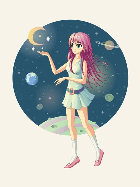 Vektör çizim anime kız